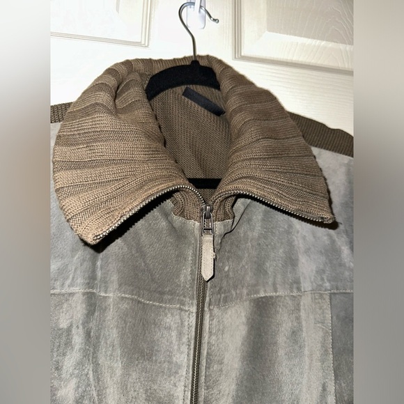 4YOU men’s knit and pig leather jacket M fall winter contemporary - Picture 2 of 9